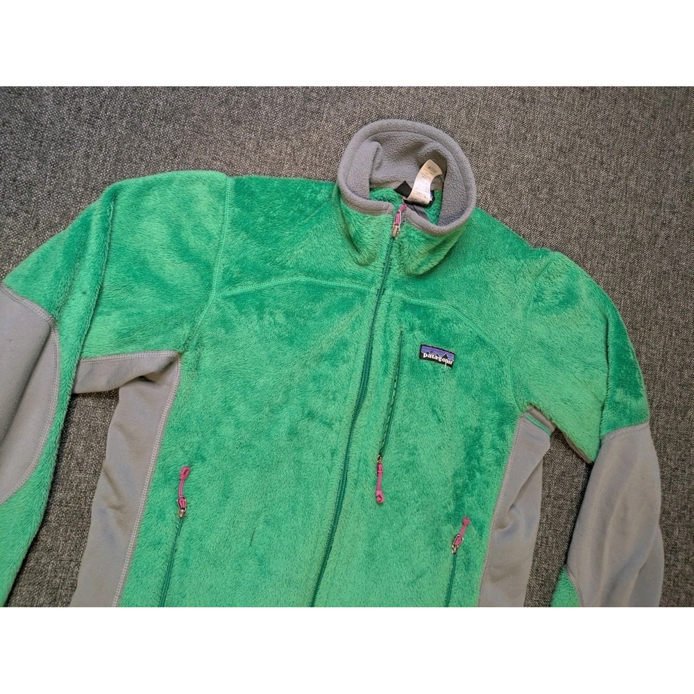 Patagonia R2 Green Full Zip Thermal Pro Fleece Jacket Women's Size Medium Pocket
